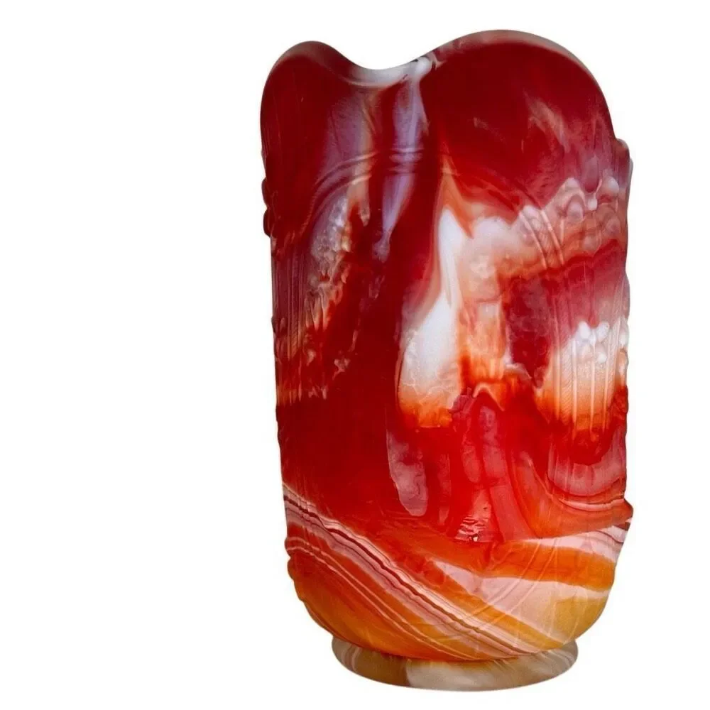 Imperial slag glass red and white vintage pitcher